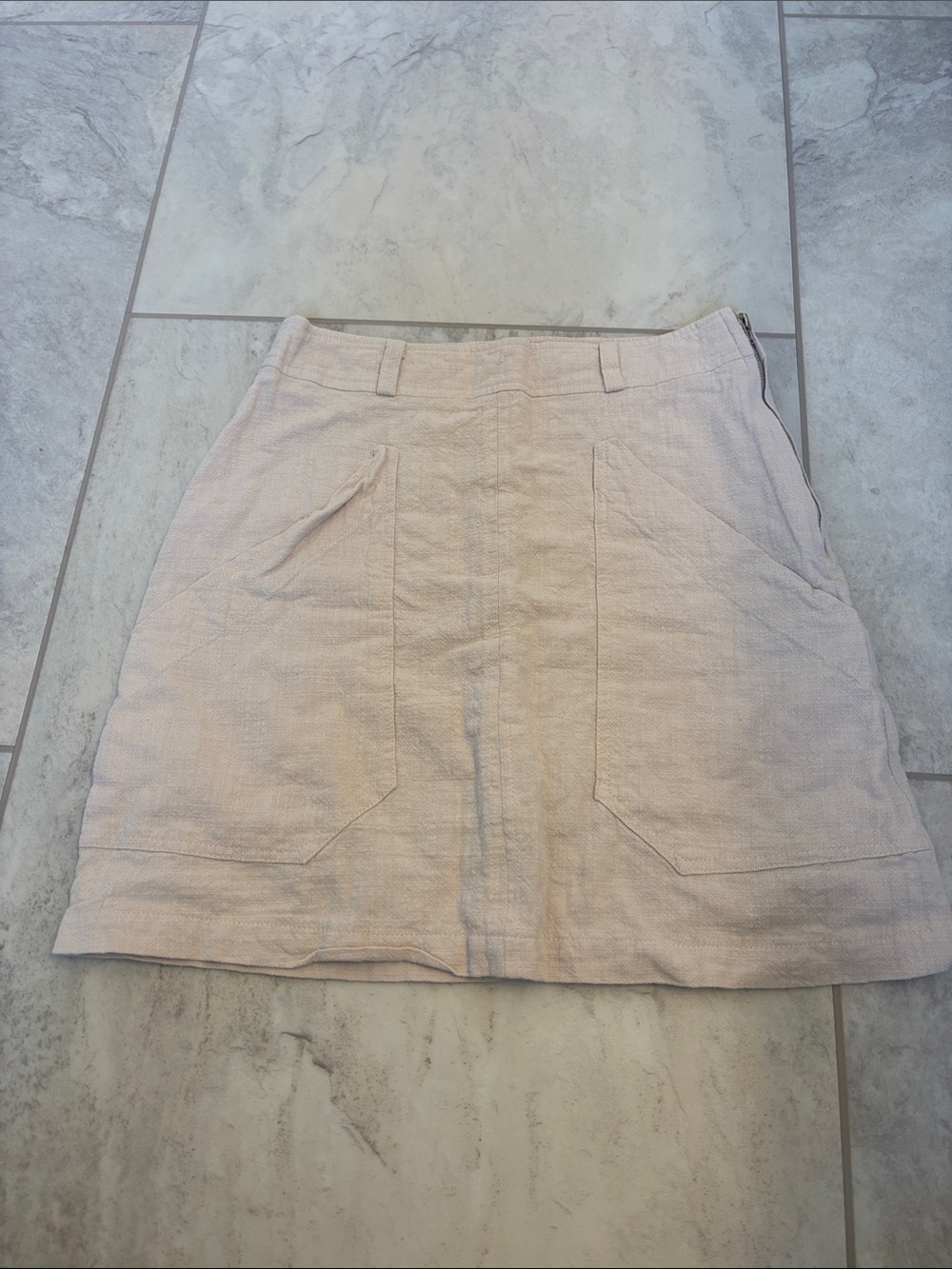 Altar'd State Blush Linen-Blend Mini Skirt